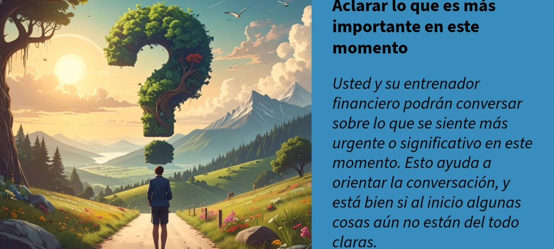 person on a path with a question